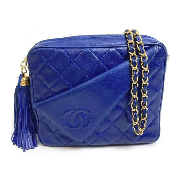 AUTHENTIC CHANEL CC Matelasse fringe Shoulder Shoulder Bag Lambskin - Picture 1 of 16